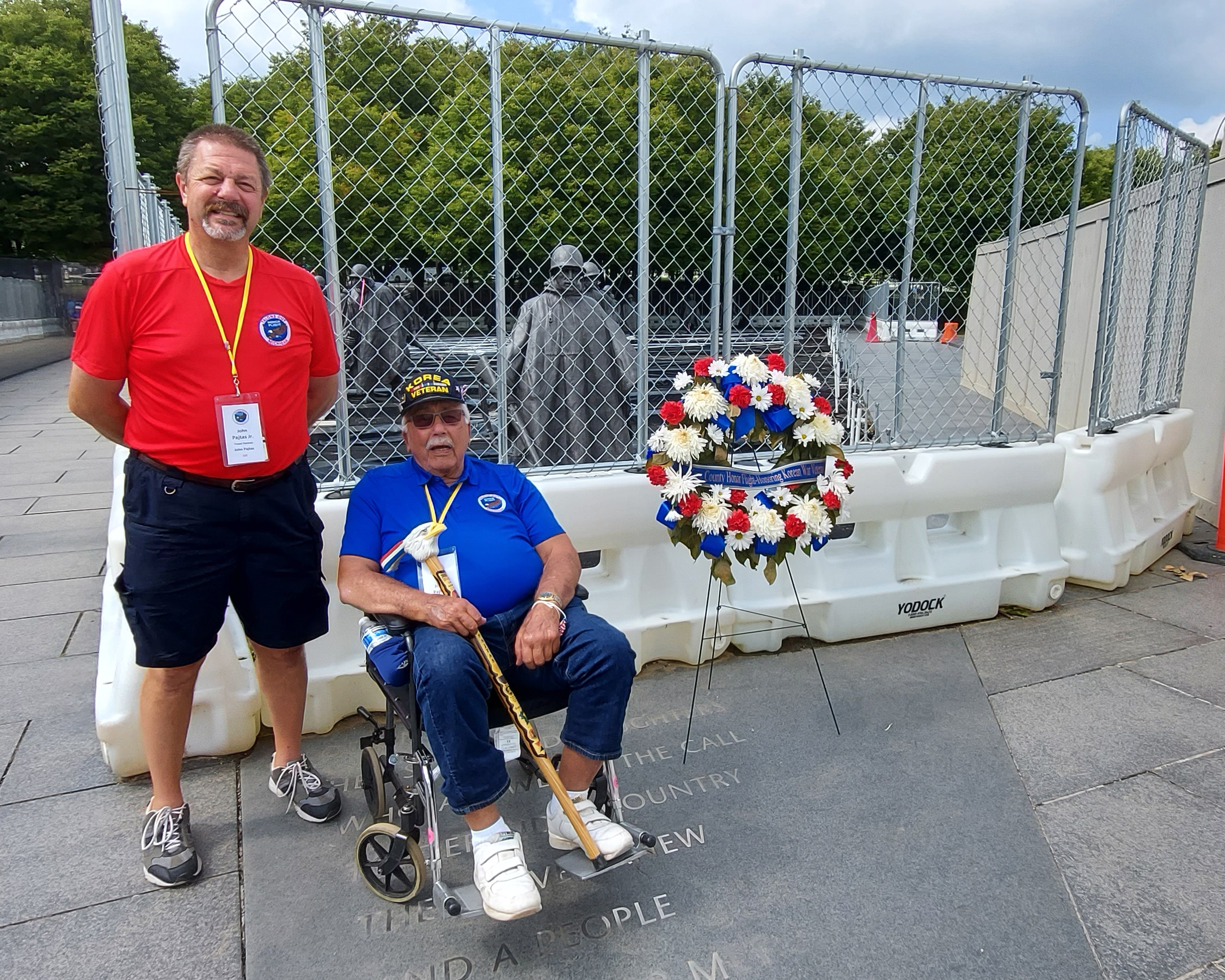 Fenced off as it undergoes improvements and expansion, the Korean War Memorial was still a must-see stop for father-and-son John Pajtas Sr. and Jr., both Shiawassee County Farm Bureau members.